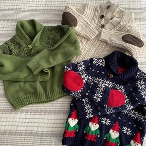 Three Boys Festive sweaters 3T&4T